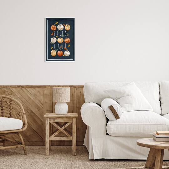 Stupell Industries Hello Fall Mixed Pumpkins Wall Plaque Art